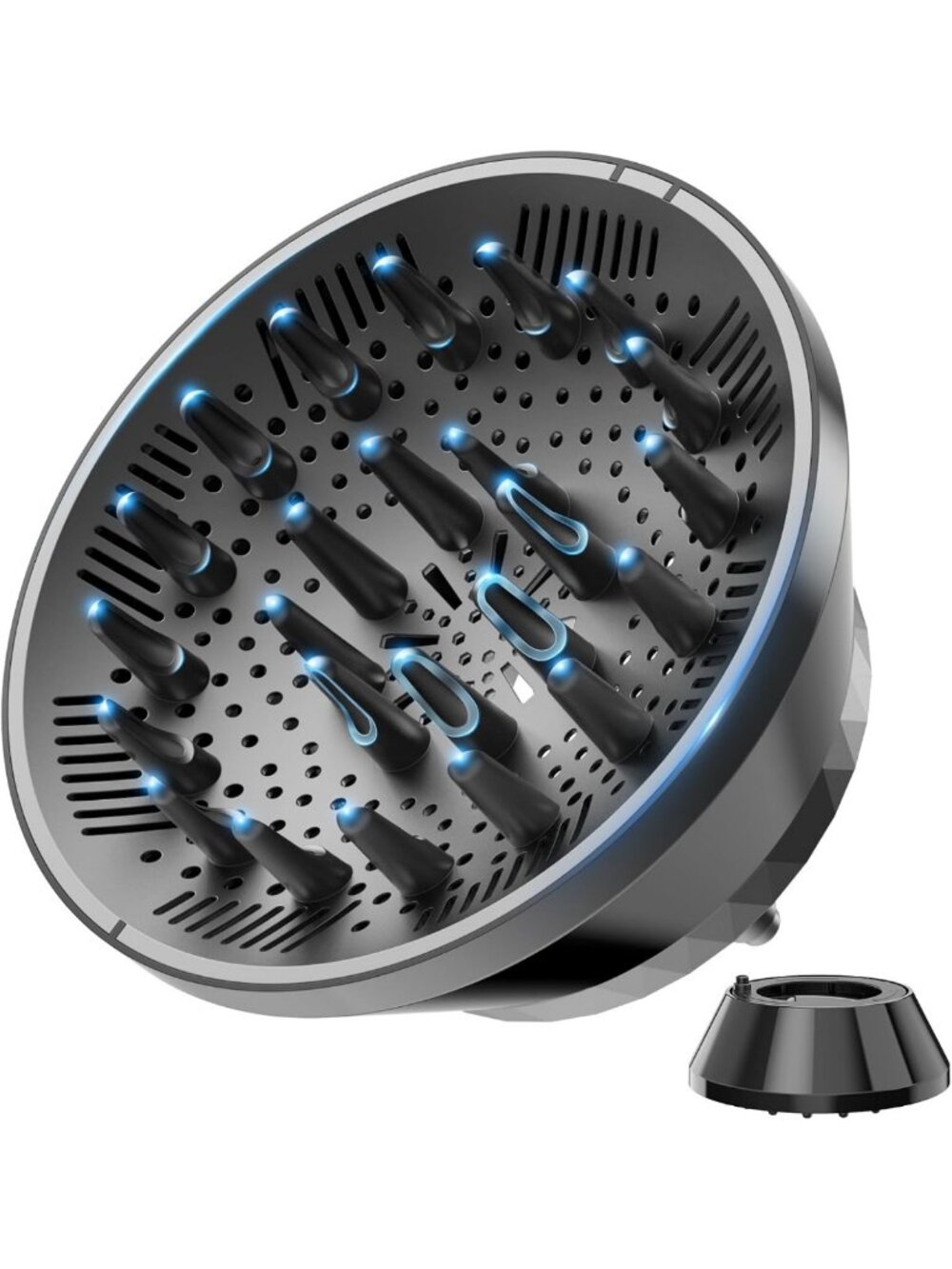 Universal Hair Dryer Diffuser Attachment - Collapsible, 24 Prongs for Curly